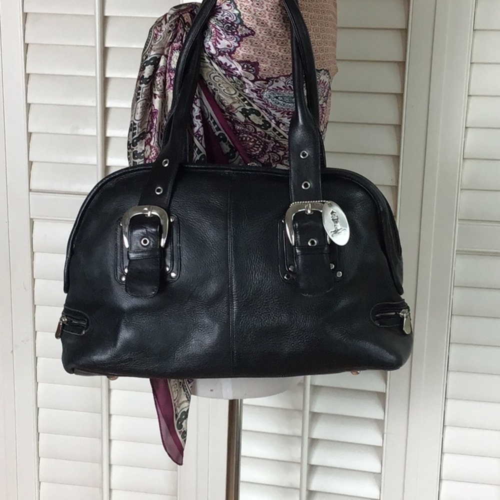 Cape Cod Leather Sandy Beach Satchel Black Leather